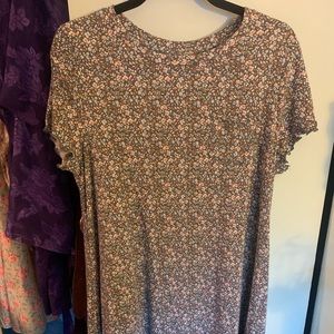 Blue floral swing dress